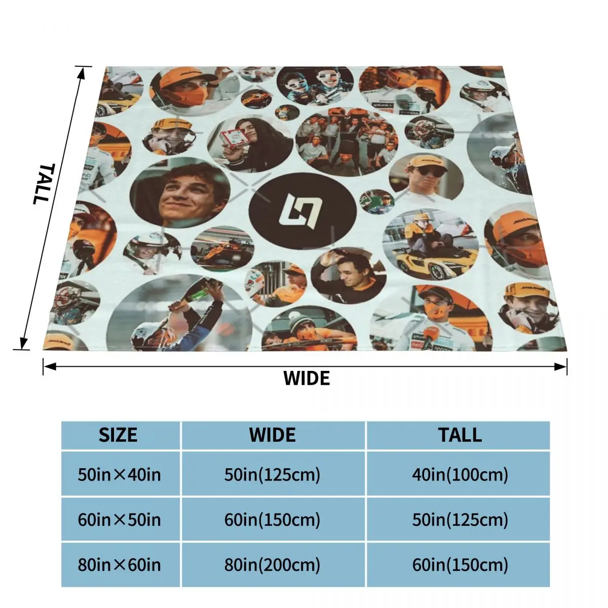 Lando Norris Collage 2020 Season Blanket Bedspread On The Bed Plush Soft Bed Blanket With Picture Throw Blanket