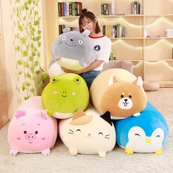 30cm macio animal dos desenhos animados travesseiro almofada bonito cão gordo gato totoro pinguim porco sapo brinquedo de pelúcia recheado adorável crianças presente aniversário