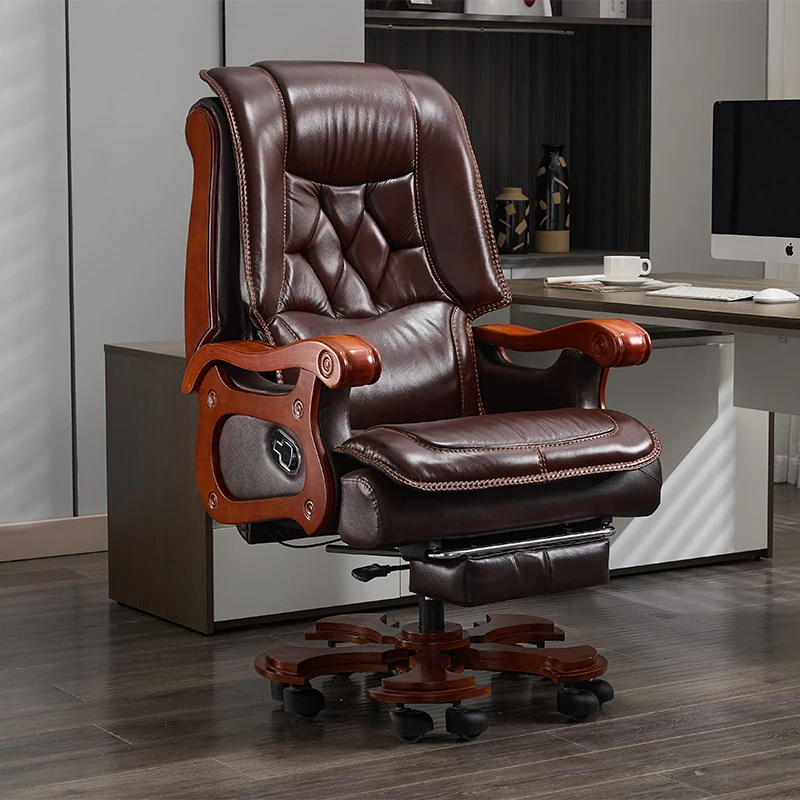 

Ergonomic Leather Office Chairs Recliner Swivel Comfy Fluffy Office Chairs Mobile Executive Chaise Furniture Accessories