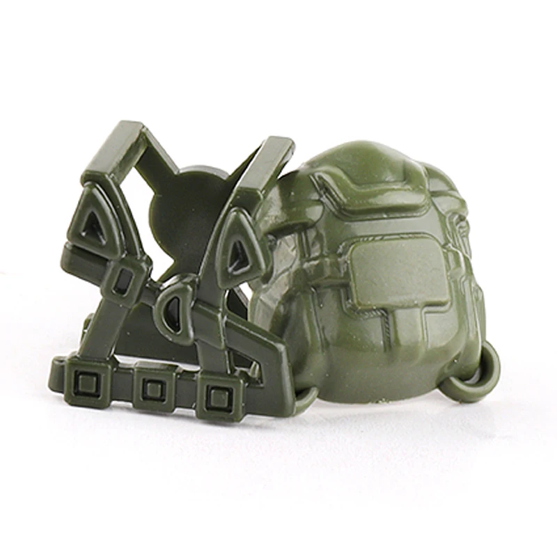 MOC War Military Building Block Equipment Belt Helmet Parachute Tactical Vest Accessories 6pcs/LOT