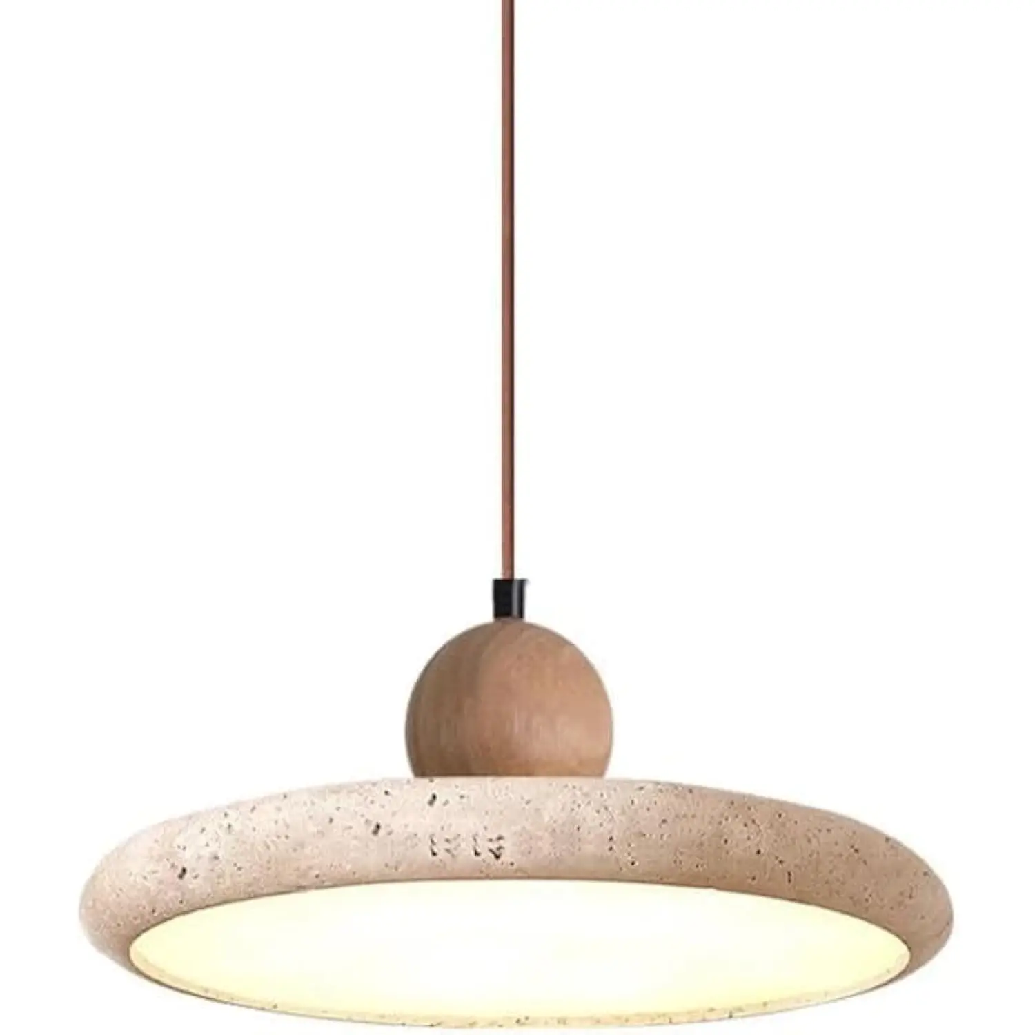 

Creative Modern Dome Yellow Travertine Pendant Light Nordic Natural Stone Hanging Lamp Kitchen Island over Sink Single Marble m