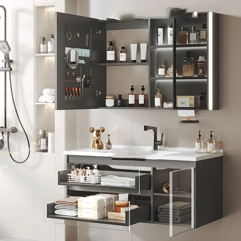 Medicine Cabinet Vanity Bathroom Mirrors Wall Pharmacy Furniture Wc Column Open Cabinets Filing Towel Storage Schrank Washbasin