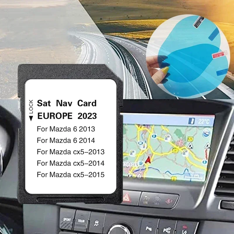 Car for Mazda 6 CX-5 SD Card Europe UK Maps GPS System Navigation 8GB Software Data 2023 with Anti Fog Sticker