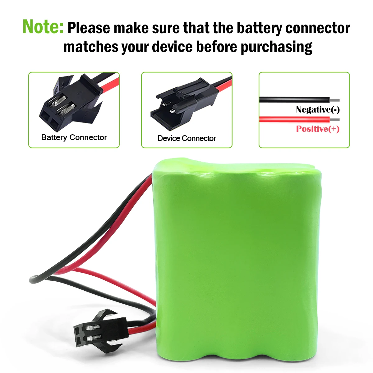 Nickel Metal-Hydride Ni-MH  7.2V 2000mAh Rechargeable Battery to Model Plane Racing Car AA_6SX