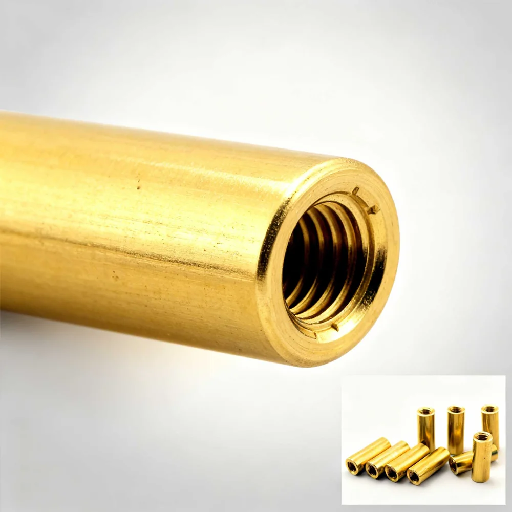 10pcs/lot M3.5 Brass Corrosion-Resistant Cylindrical Screw Rod Connecting Nut Tightening Stud