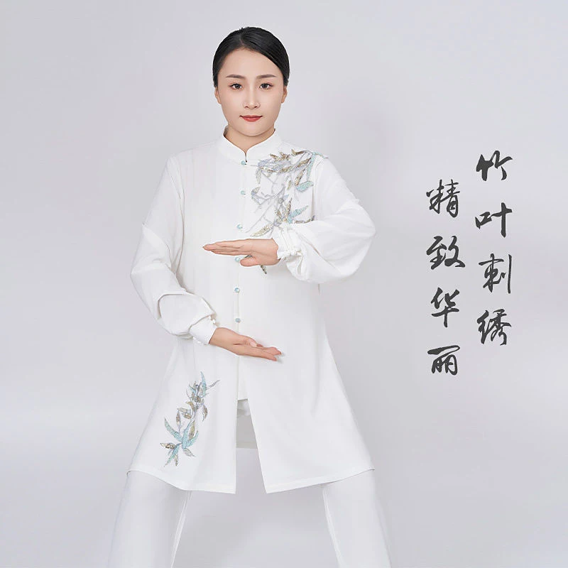 Taichi Clothing - Women's Jade Bead Embroidered Chinese Style Martial Arts Performance/Tai Chi & Baduanjin Practice Suit - Unise