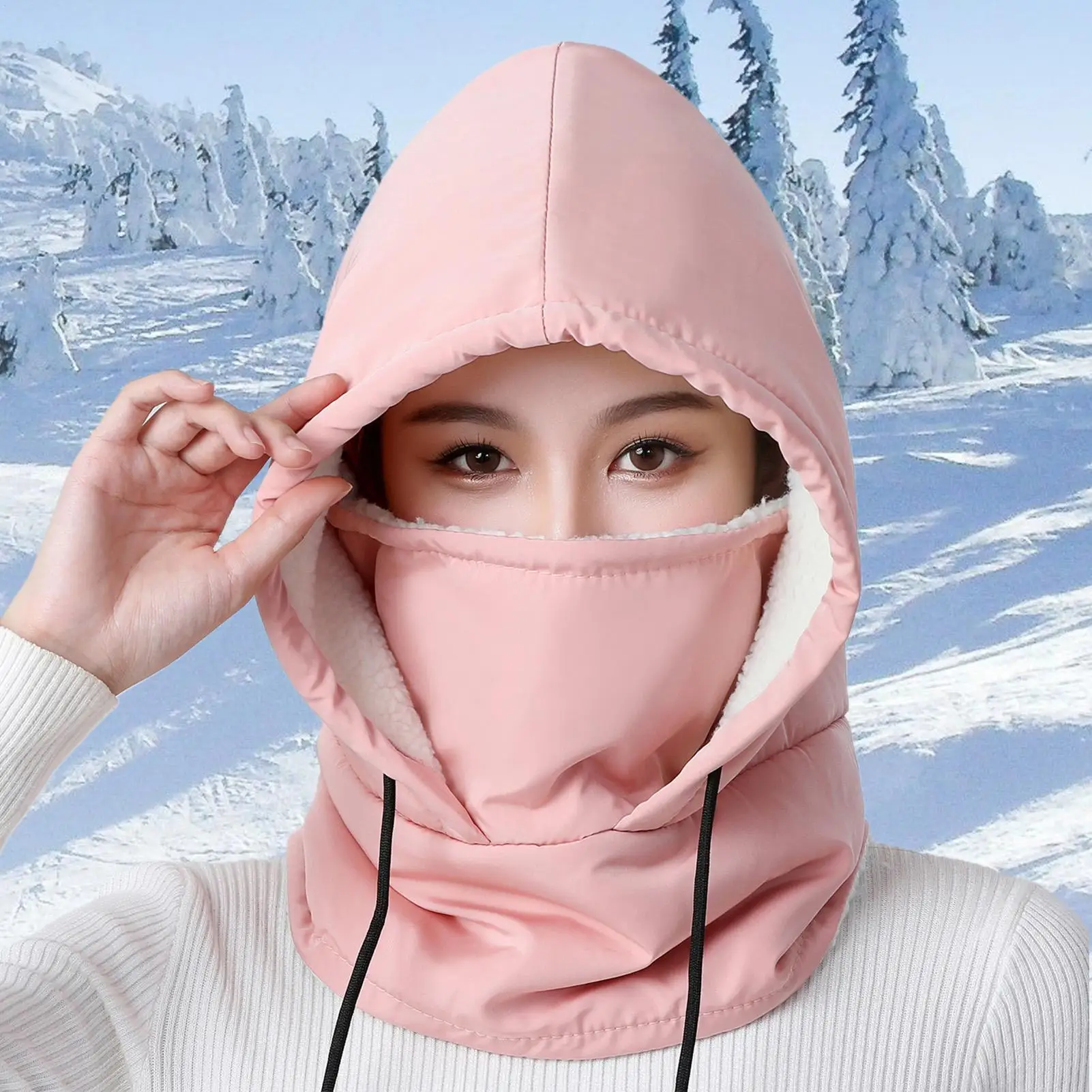 

Multi-Purpose Ski Face Mask, Waterproof Fleece Full Head Cover for Snowboarding, Cycling, Running, Motorcycle in Cold Weather