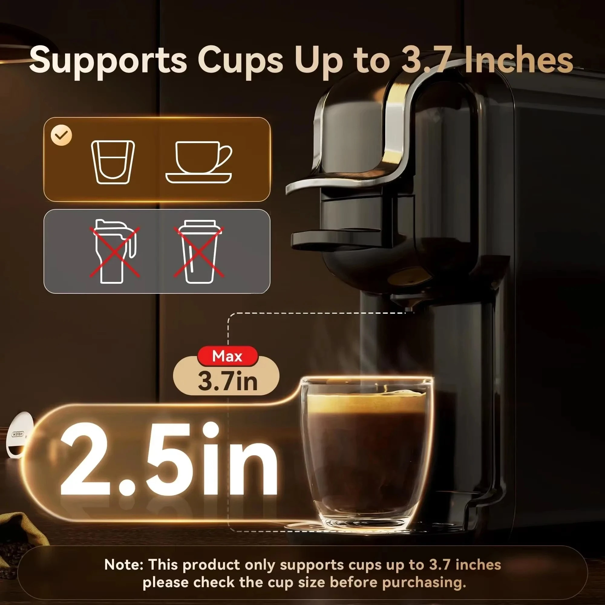espresso Machine Coffee Machine Compatible with Nespresso Pods, 19Bar Coffee Maker, Stainless Steel Espresso Maker