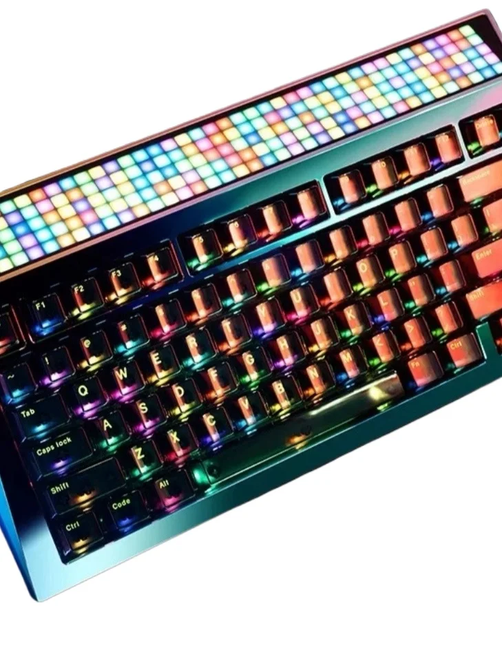 

Glacier pink cloud white black translucent colorful mechanical keyboard