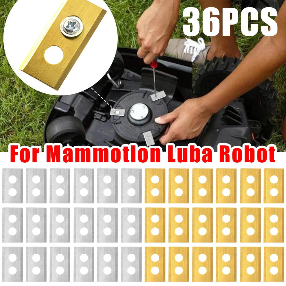 

36Pcs Lawn Mower Blades with Washers & Screw Lawn Cutting Blade Wear Resist Stainless Steel Mower Blade Set Lawn Mower Supplies