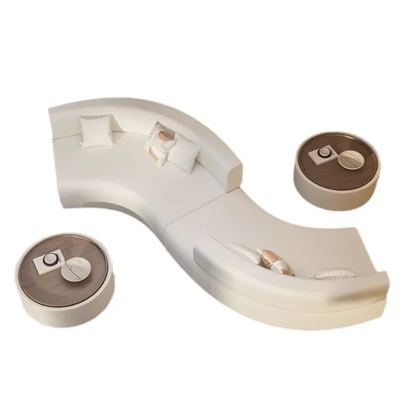 Modern Curved S Shape Double Sided Sofa for Hotel Lobby Reception Beauty Salon Lounge Area Creative Seating Furniture