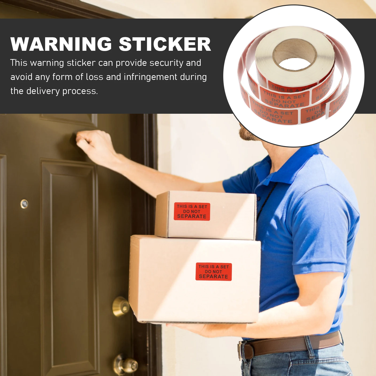 

1 Roll Adhesive Shipping Warning Sticker Set Do Not Separate Label Decal For Packaging Delivery Bright