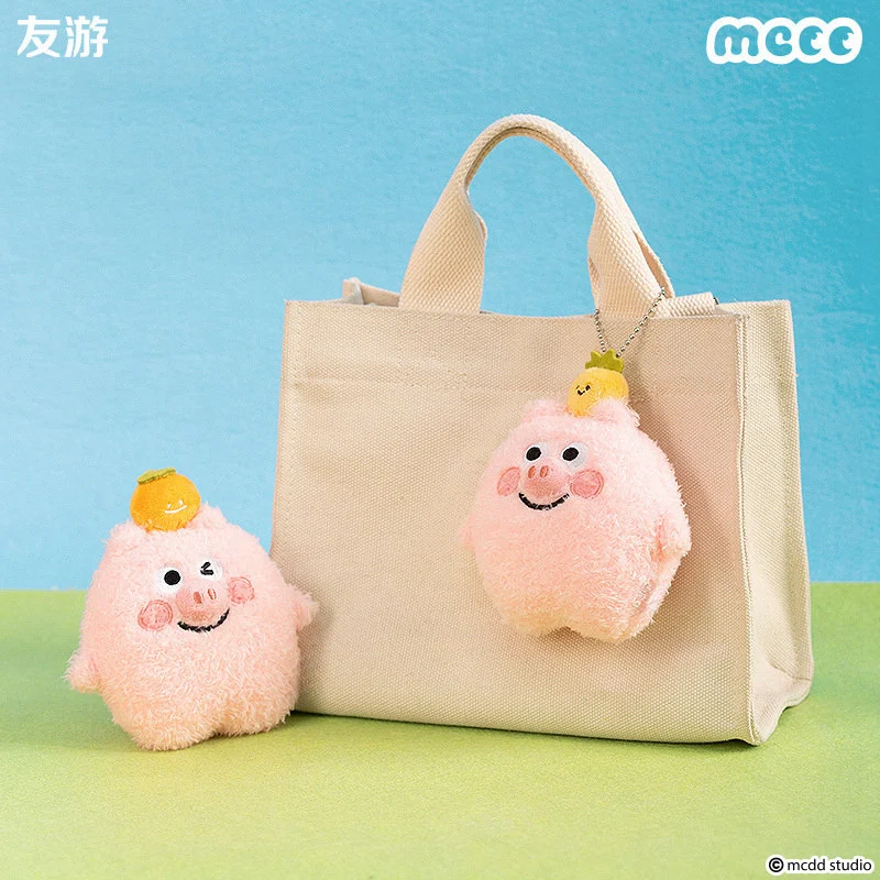 Chaveiro bonito porco rosa bacon boneca de pelúcia brinquedo mão fantoche mochila pingente macio brinquedo animal de pelúcia para todas as idades