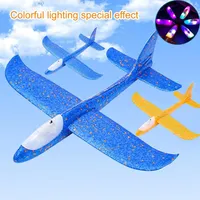 Big LED Flash Glider Foam Plane Hand Throw Light Inertial AirPlane EPP Outdoor Launch Fun of Kids Toys for Children Gift