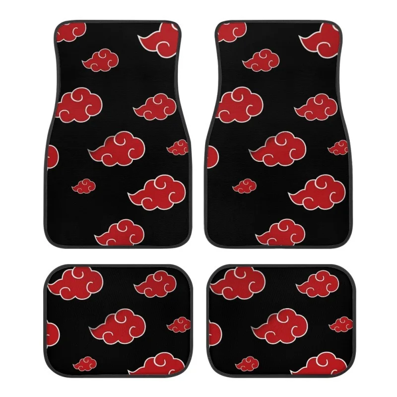 

4pcs Naruto Car Floor Mat Universal Auto Front Rear Automotive Carpet Floor Mats Anime Automobile Interior Carpet Accessories