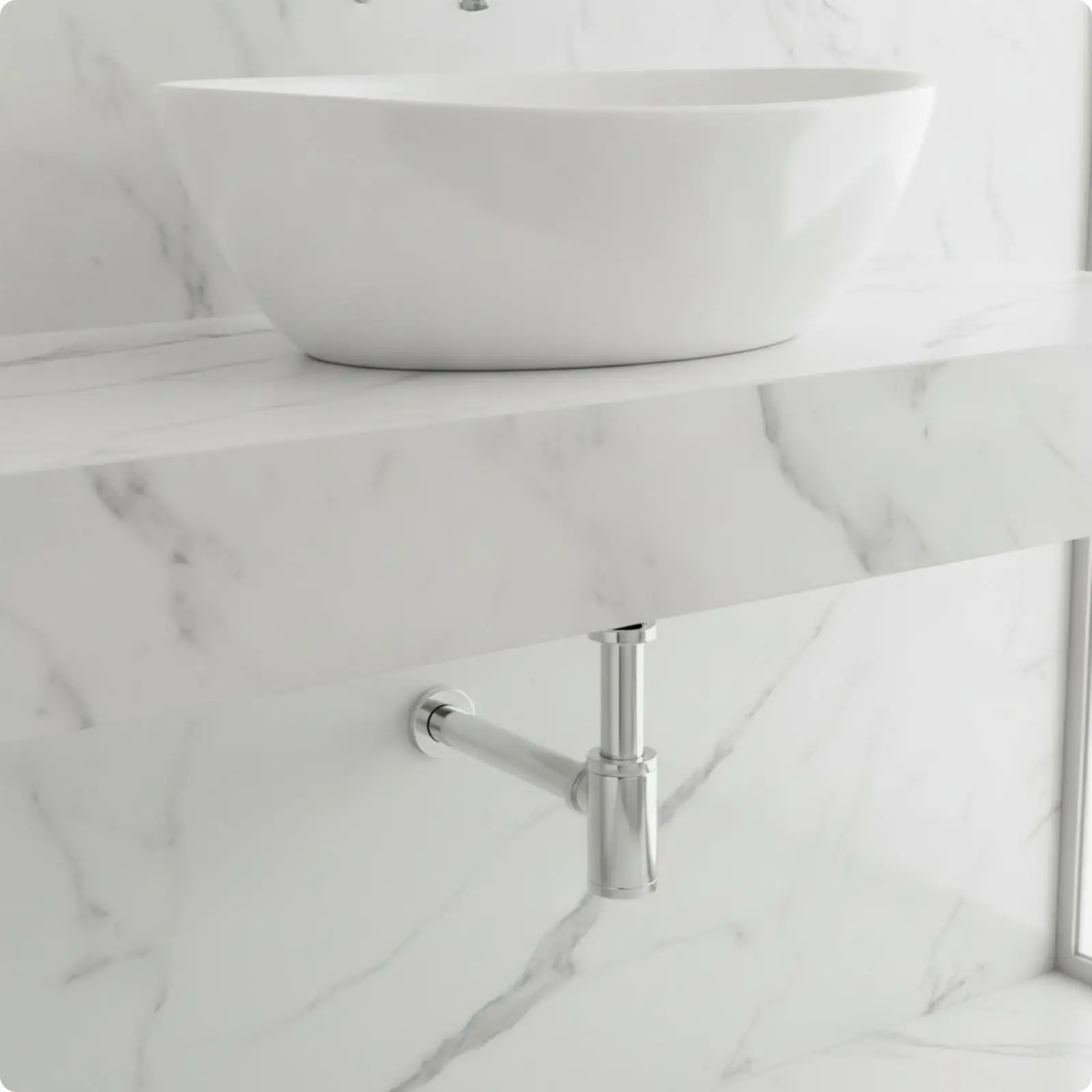 Bathroom Sink Drain Tube Zinc Alloy Wall Mounted Bottle Trap for Washbasin Adjustable Vertical Section Odor Proof