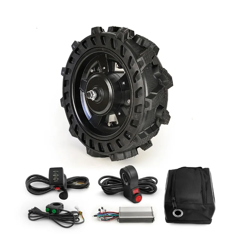 Tooth speed ratio 1:5 trolley low speed with controller agricultural tire 16 inch solid tire steel tooth electric unicycle