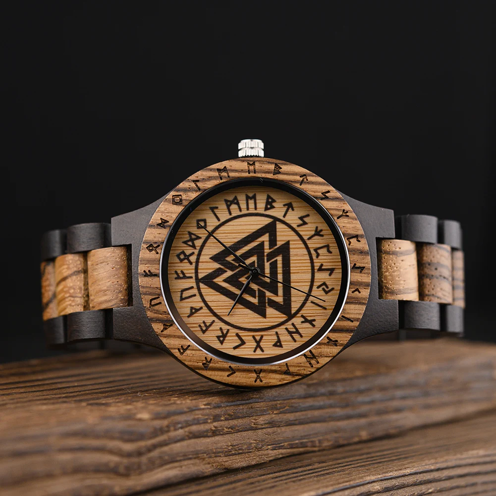 BOBO BIRD Wooden Watch Men Watches Luxury Retro Ebony Wristwatch Timepiece Compass Clock Customize Great Gift Box reloj hombre