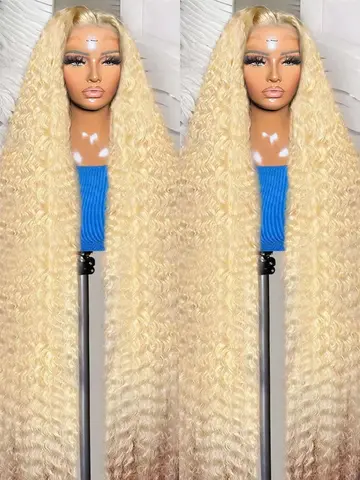 613 Curly Honey Blonde Lace Front Human Hair Wigs Loose Deep Wave 13x6 13×4 HD Water Wave Color Transparent Lace Frontal Wigs