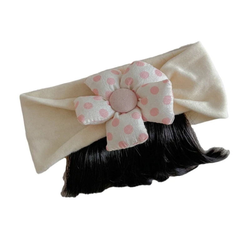 Fashionable Infants Hairpiece Headband with Bangs Dot Decoration