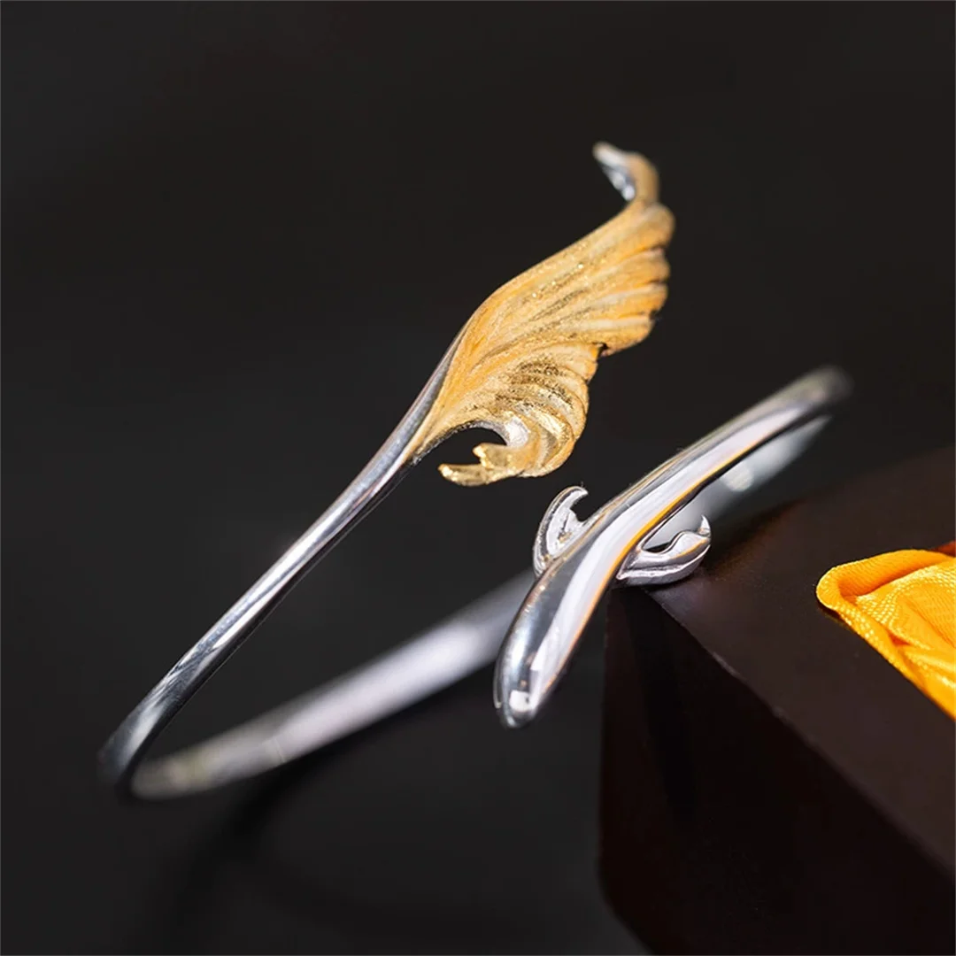 

S925 Pure Silver Creative Design Personalized Simple Fish Tail Bracelet Women's Gift Jewelry Wholesale