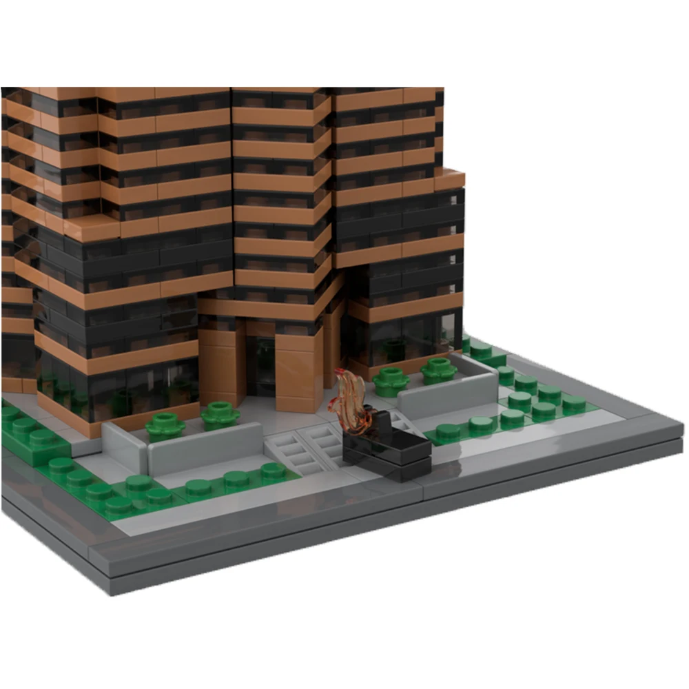 MOC nakatomis plaza 2121 Avenue of the Stars Bouwstenen Model street view Architectuur Bricks Gemonteerd Speelgoed Kinderen Gift