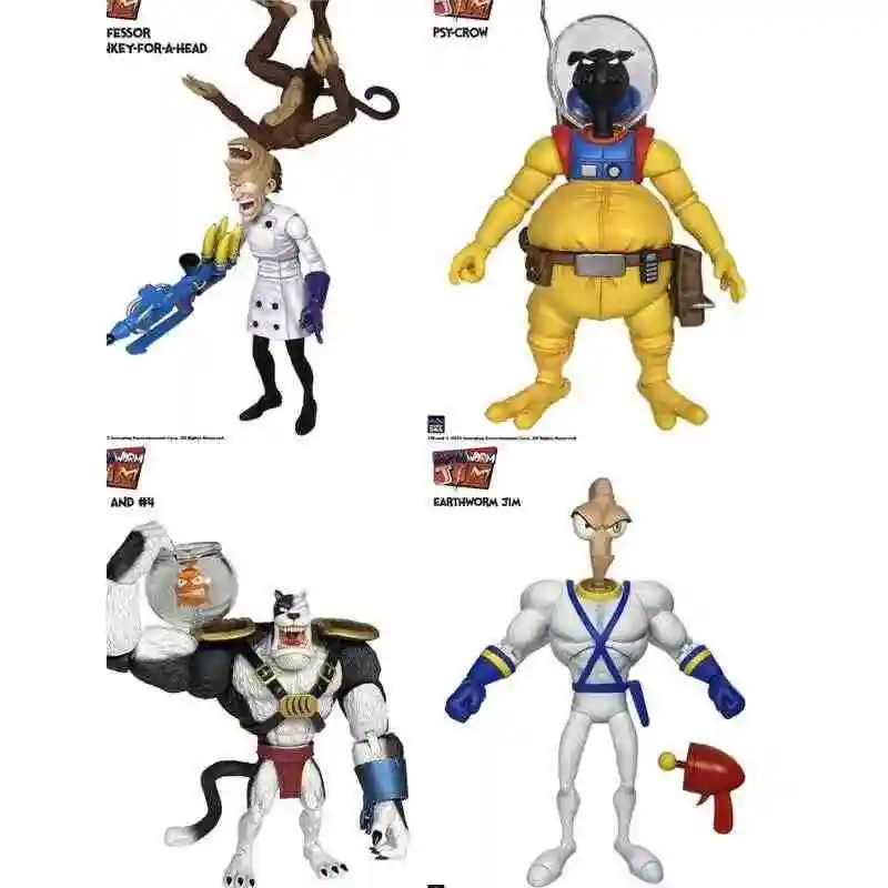 Original Earthworm Jim 2.0 Pdna 1/12 Psy Crow Bob The Killer Action Figure Worm Body Psy-Crow The Killer Collectible toy Gifts