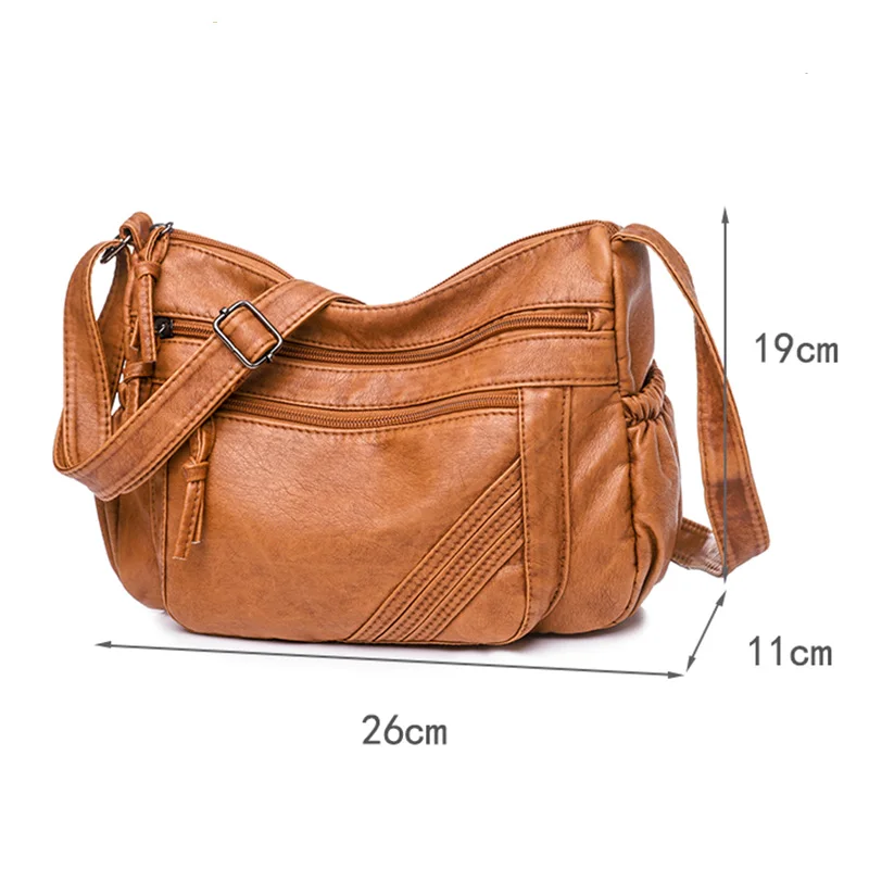 Crossbody Bag Women Multifunction Messenger Bag Pu Leather Shoulder Bag Multi-pocket Bag Female Small Bags Casual Hobos for Girl