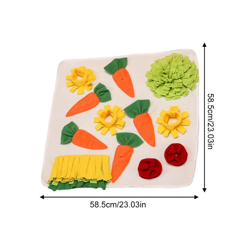 Rabbit Sniffing Mat Intelligence Food Toy Washable Rabbit Educator Game Snuffle Mat Foldable Pet Toy Non-slip Play Mat