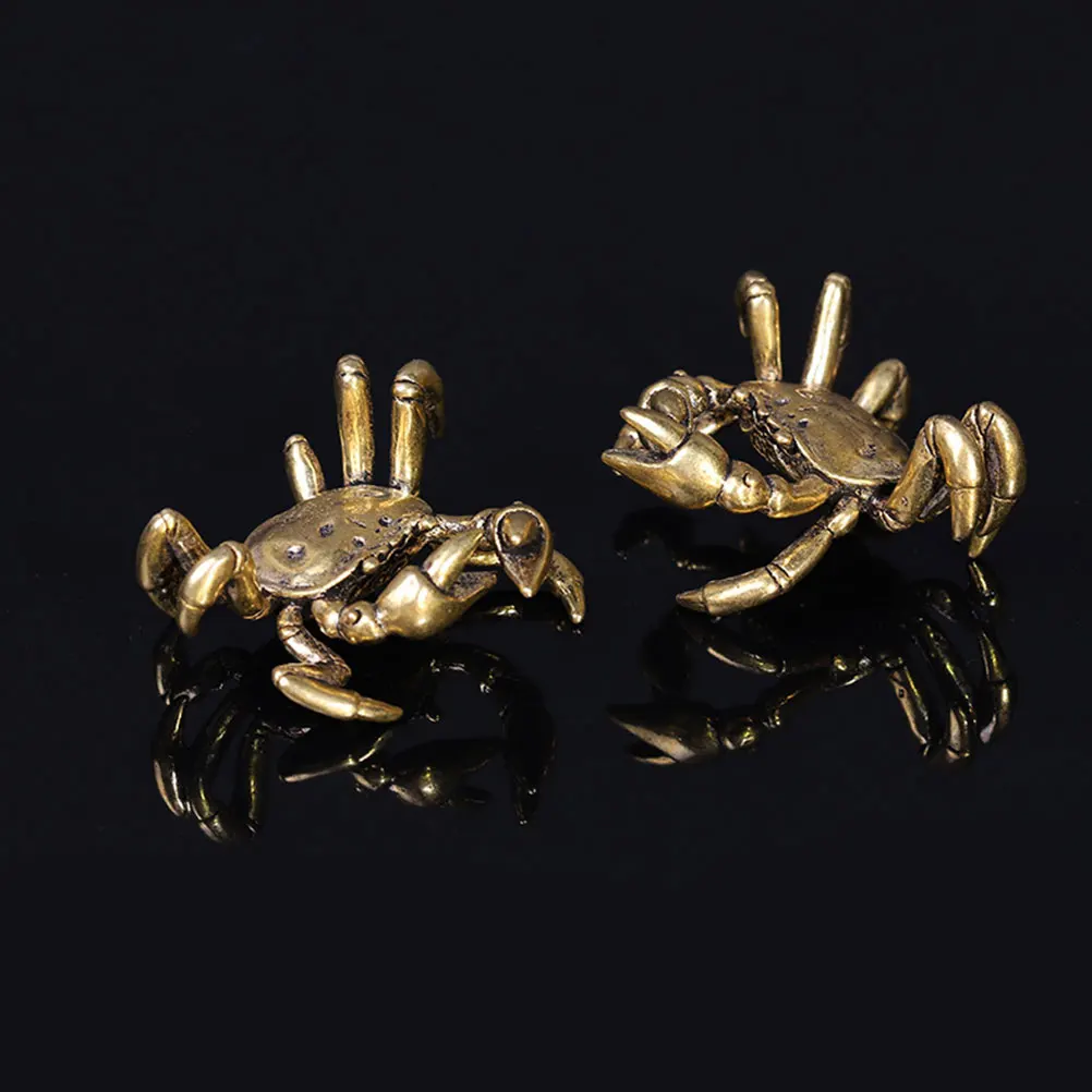 

Crab Decor Copper Statue Solid Crafts Retro nament Desktop Adornment Miniature Figurine Desk Space Saving Home Office Bedroom