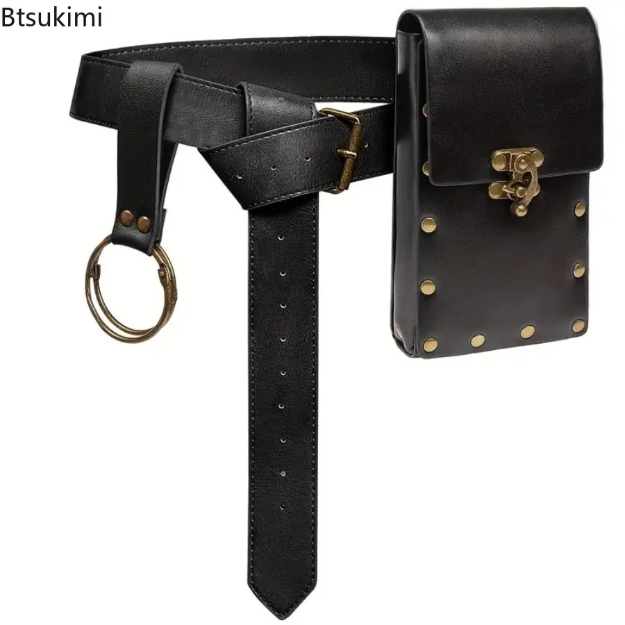 

Anime Cosplay Props Medieval Retro Belt Renaissance Viking Knight Skirt Clip Waist Bag Halloween Role Playing Clothing Accessory