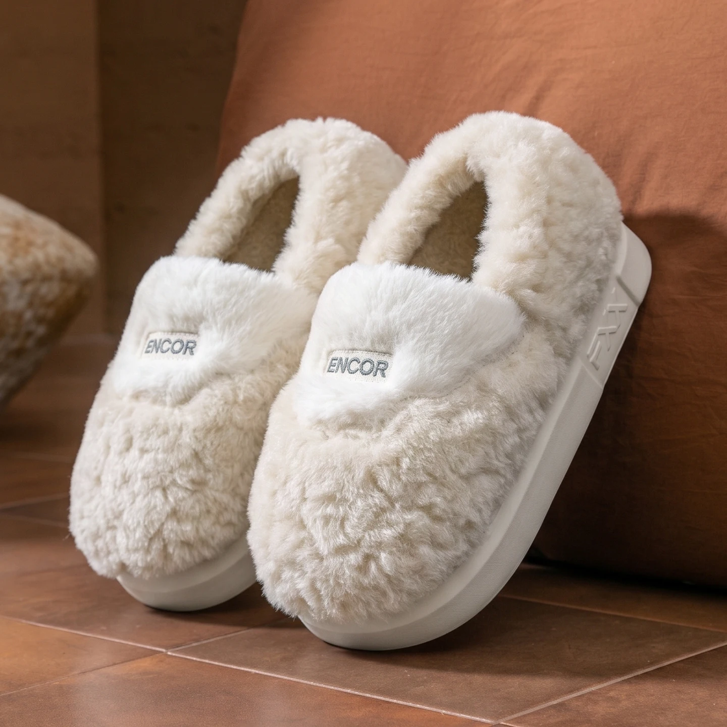 Winter Super Warme Hausschuhe für Damen und Herren, dicke Sohle, Plüsch, weich, bequem, für drinnen, Baumwolle, flauschig, Paar-Schuhe, Freizeit – Detail 8