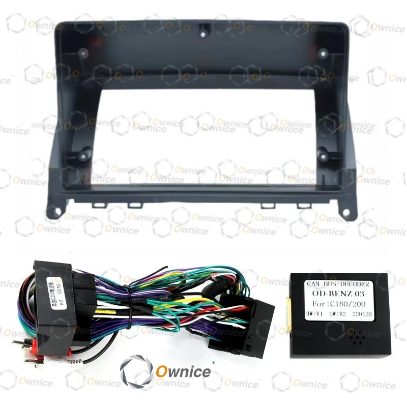 

Рамка для автомагнитолы Ownice 9 дюймов для Mercedes-Benz C-класса W204 S204 (2006-2011), 2DIN, с проводкой и Canbus
