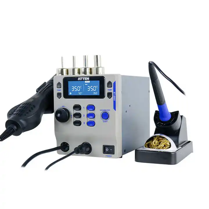 ATTEN ST-8865 2 in 1 Rework Station Constant Temperature Adjustable Temperature Digital Display Soldering Station Hot Air