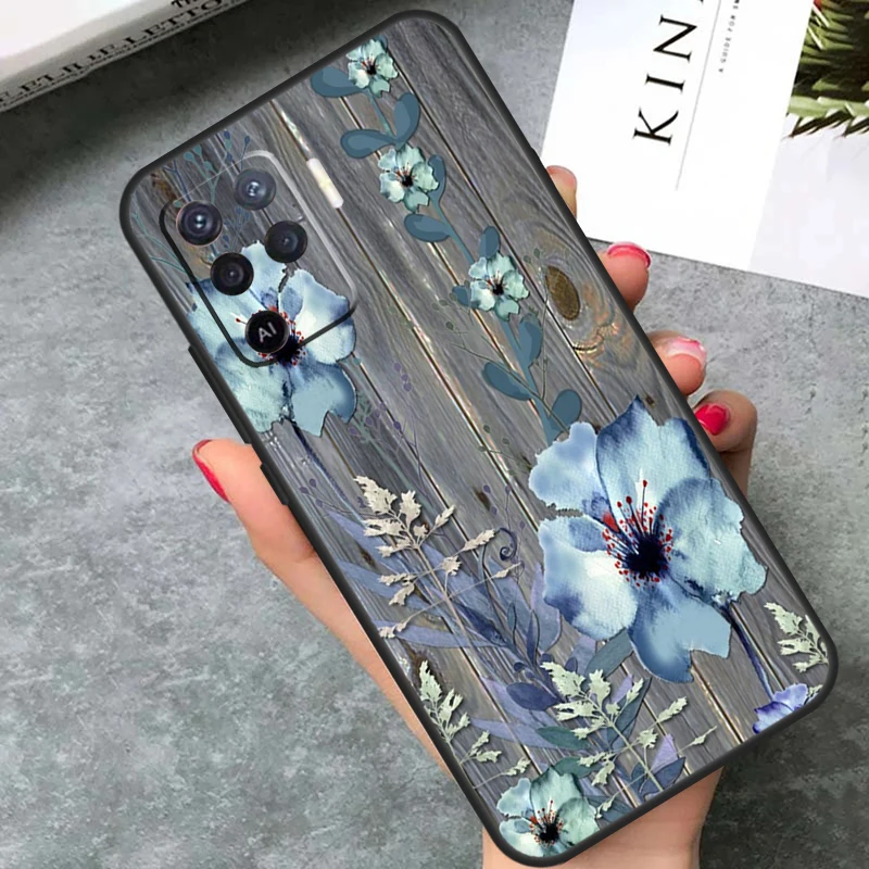 Western Rustic Barn Wood Lace Case For OPPO A57S A54S A96 A76 A16 A5 A9 A53 A15 A54 A74 A94 A78 A98 A17 A77 A52 A72 A93