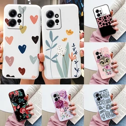 Flowers Case For Redmi Note 12 Pro Plus 5G Phone Cover Cartoon Owl Cute Heart Soft Silicone Fundas For Redmi Note 12 Pro+ Shell