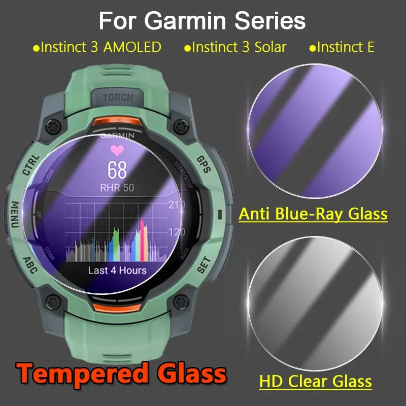 Screen Protector For Garmin Instinct 3 E Solar AMOLED 40 45mm 50mm 2.5D Ultra Slim Clear / Anti Blue-Ray 9H Tempered Glass Film