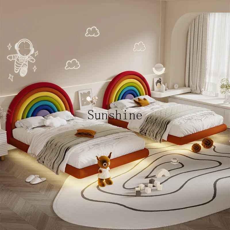 

Solid wood simple modern assembly art wind children's suspension girl rainbow bed