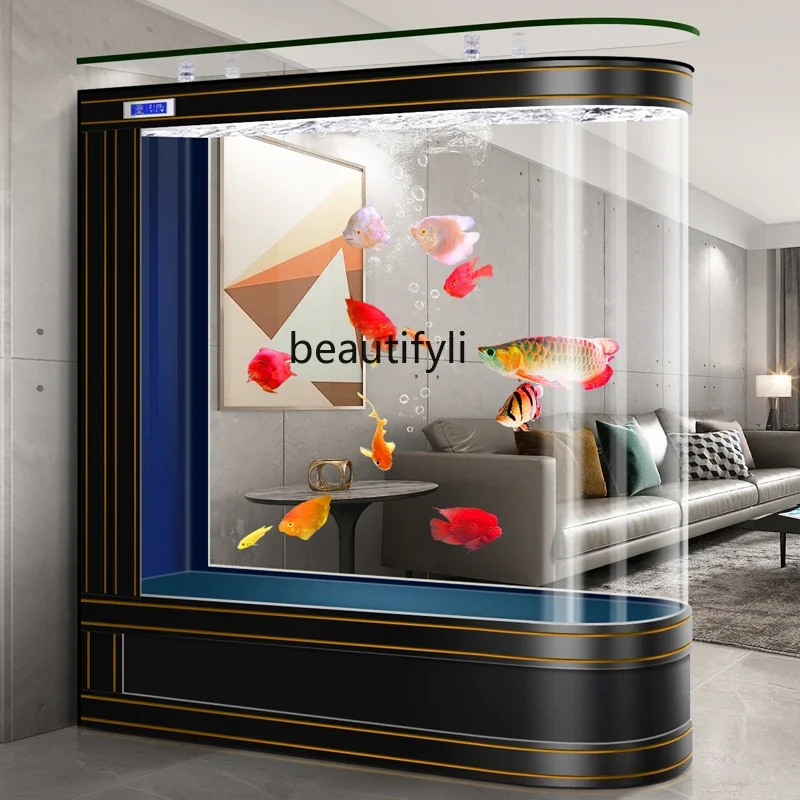 

X1Fish tank living room household entrance home screen partition floor integrated forming aquarium