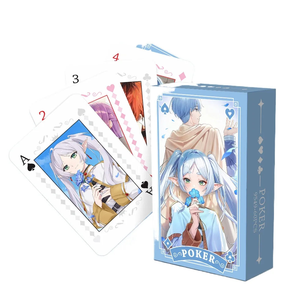 Cartes de jeu de poker à couverture rigide Anime, Frieren Himmel Cosplay, cadeau de refroidissement, jouet Frieren aux funérailles