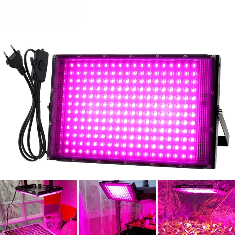 Imagem -02 - Full Spectrum Led Grow Light Phyto Lamp eu Plug para Estufa Iluminação Hidropônica para Crescimento de Plantas ac 220v 50w 100w 200w 300w