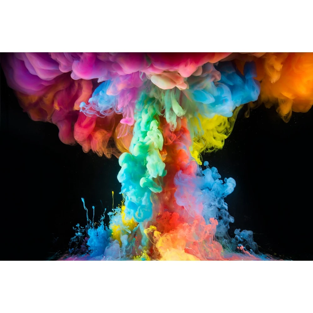 Gradient Colorful Smoke Mist Abstract Photocall Portrait Backgrounds Baby Child Party Backdrops Props For Photo Studio