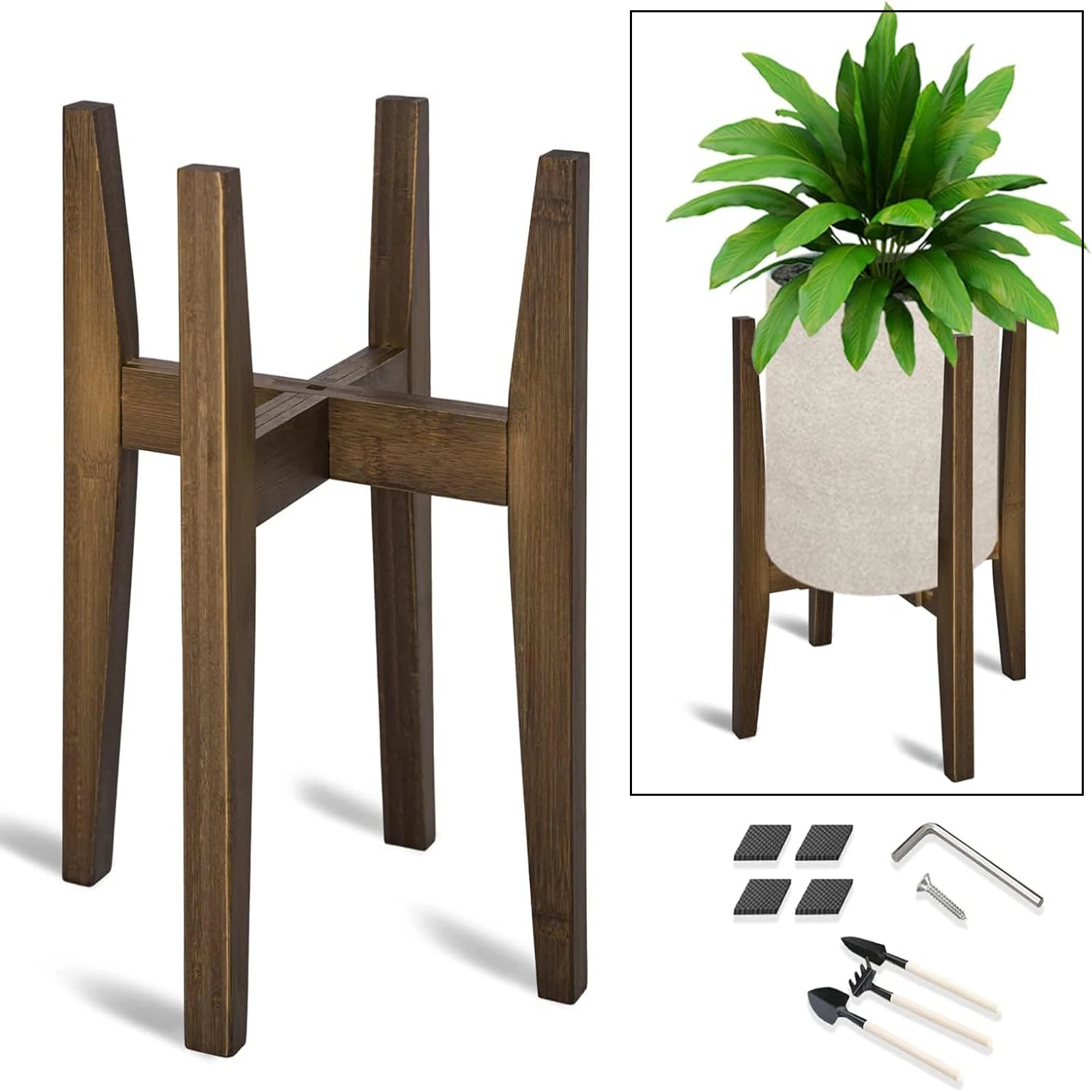 Plant Stand Solid Wood Item Stand Home Decor Flower Pot Stand,Heavy Duty,Holder Rack for Balcony Home Indoor Outdoor