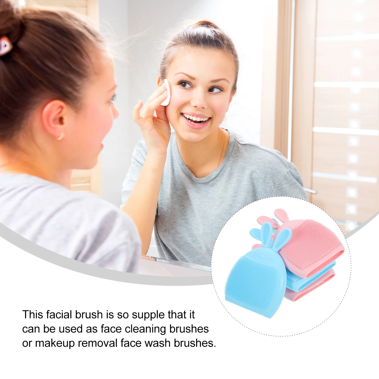 

4Pcs Mini Silicone Face Brush Set Exfoliating Cleansing Tool for Smooth Skin Lightweight Waterproof Easy Carry Skincare