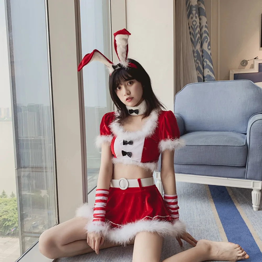 Uniforme de demoiselle d'honneur d'Halloween pour femmes, olympiques de lapin de Noël, tenue de cosplay, robe imbibée pour la danse