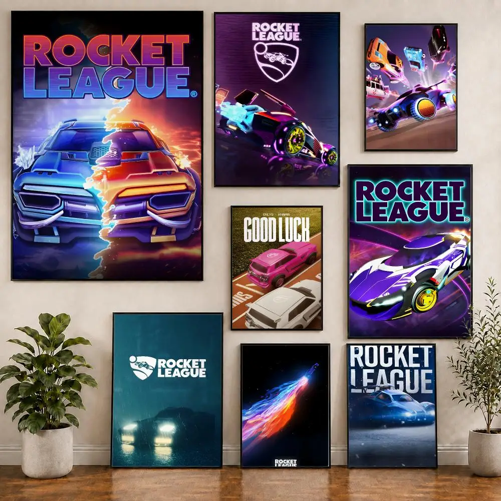 Game Rocket League Esports Racing Poster Pvc HD Peel and Stick Modern poster Home Office Living Room Dining Room Wall Decor