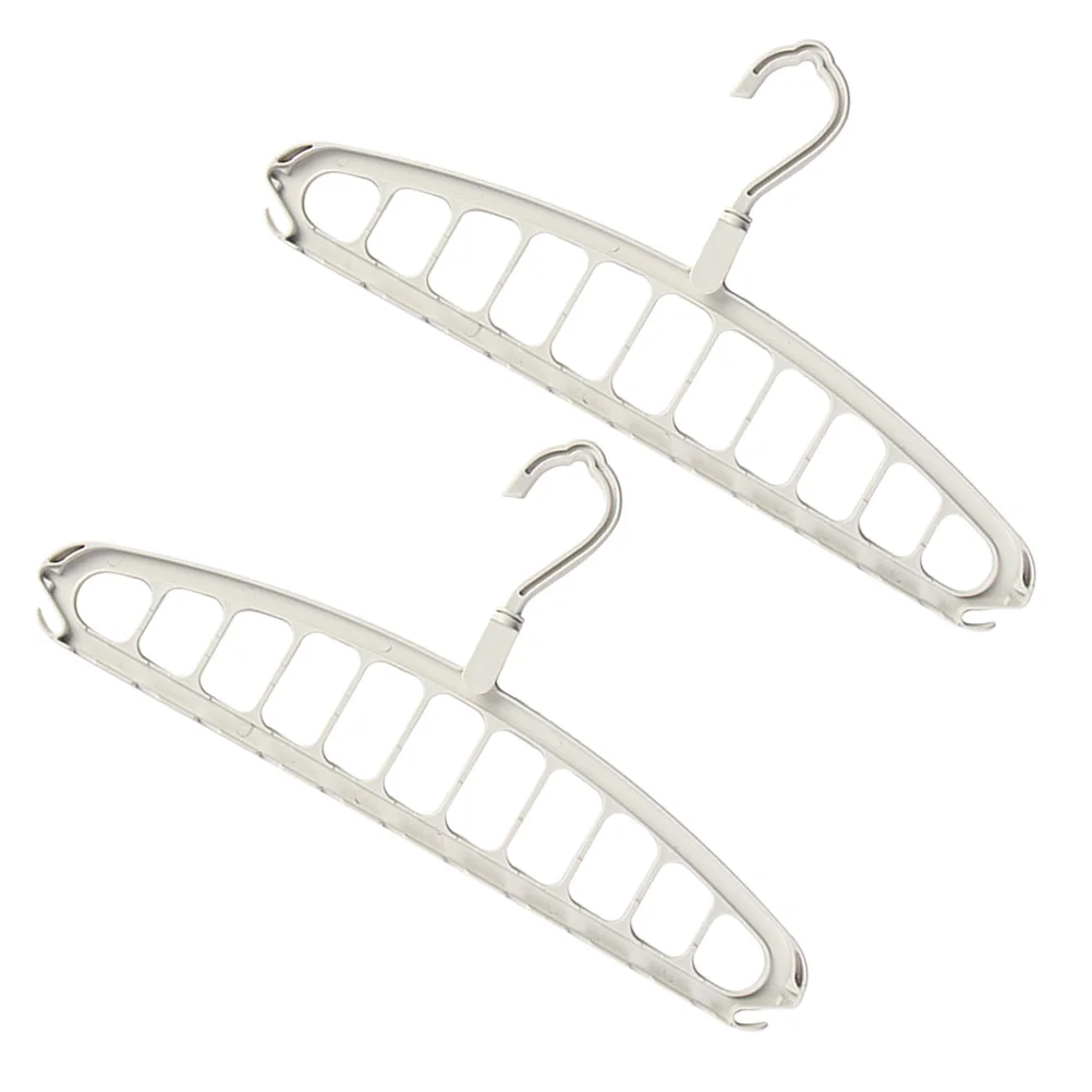 

2Pcs PP Material Clothes Drying Rack Sturdy Foldable Rotatable Hanger Save Space Anti Slip Wardrobe Storage Solution