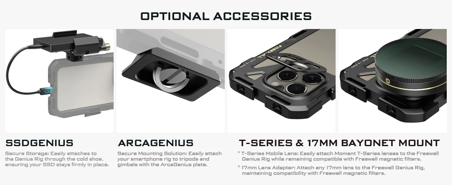 Freewell Smartphone Genius Rig Cage Stativ-Basis-Kit für iPhone 16 / 17 Pro & MAX – Stabilisator für Videoaufnahmen und Filmproduktion – Detail 9