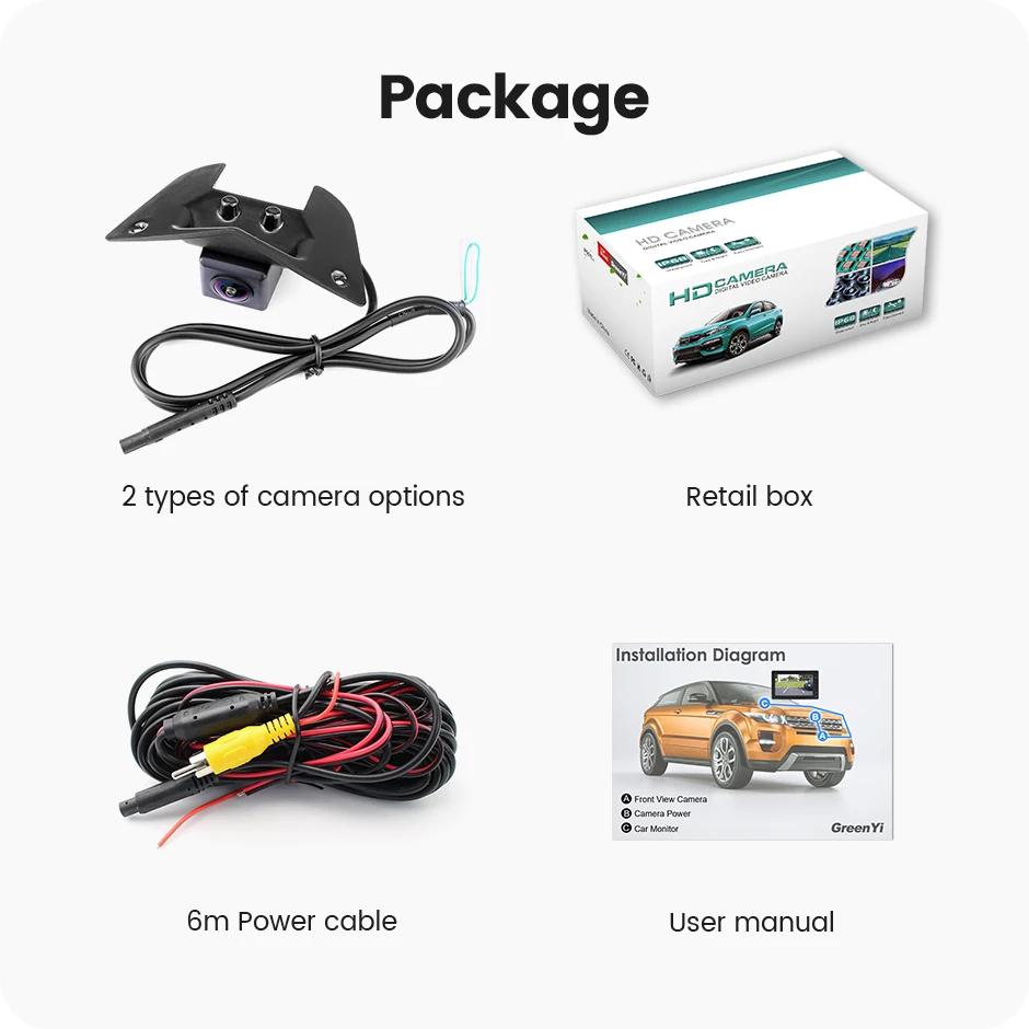 GreenYi AHD Car Front View Camera For Mercedes Benz W211 Sprinter ML W164 W205 SLK R171 Vito W639  W204 W209 W212 W906 W203 W447