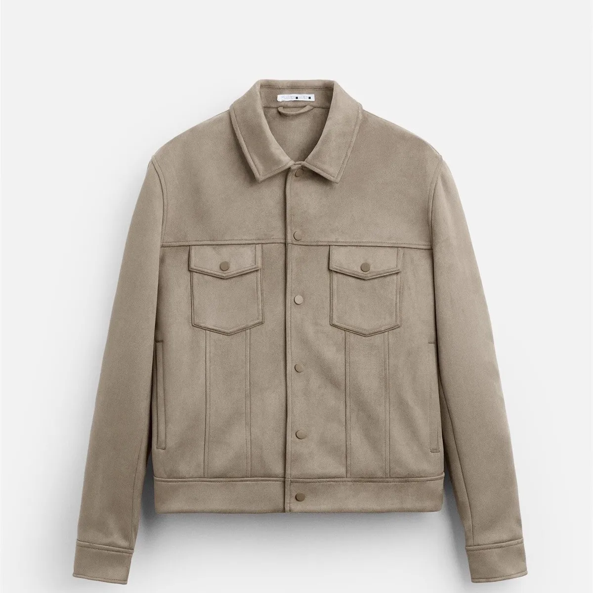 

Autumn Winter New Arrival Men's Jaet Long Sve Faux Velvet Feel Collared Versatile Outerwear Youthful Trend Resistant